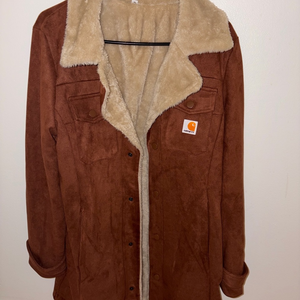 Carhartt Women's Tan Sherpa-Lined Utility Jacket